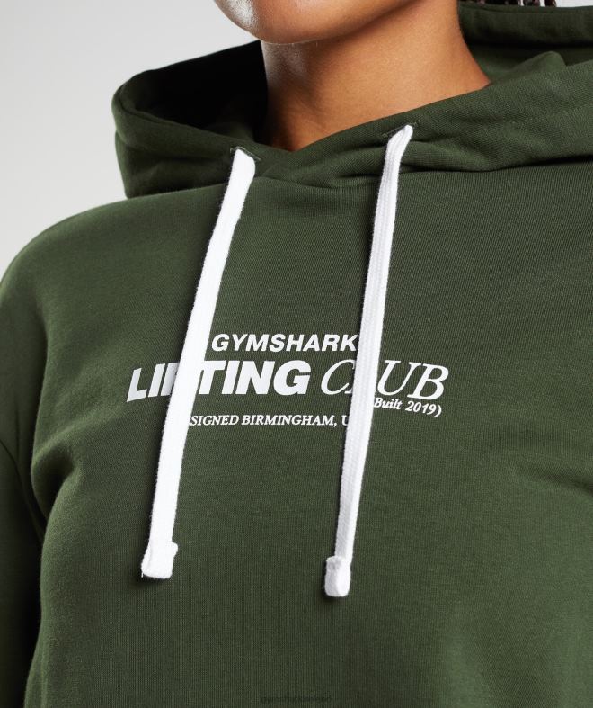Women Social Club Oversized Hoodie 8004D378 Gymshark Moss Olive