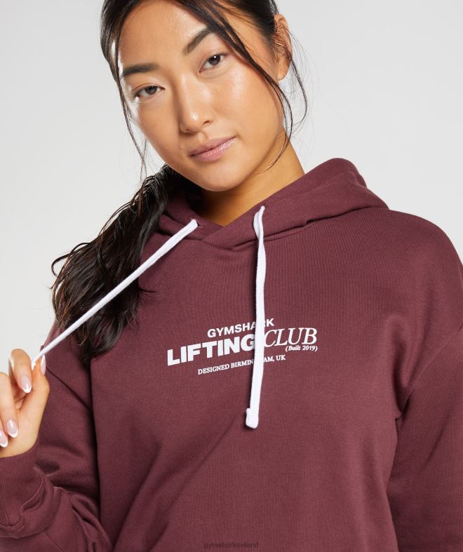 Women Social Club Oversized Hoodie 8004D398 Gymshark Cherry Brown