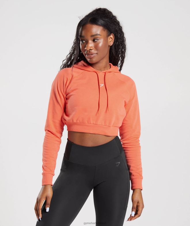 Women Training Cropped Hoodie 8004D406 Gymshark Aerospace Orange