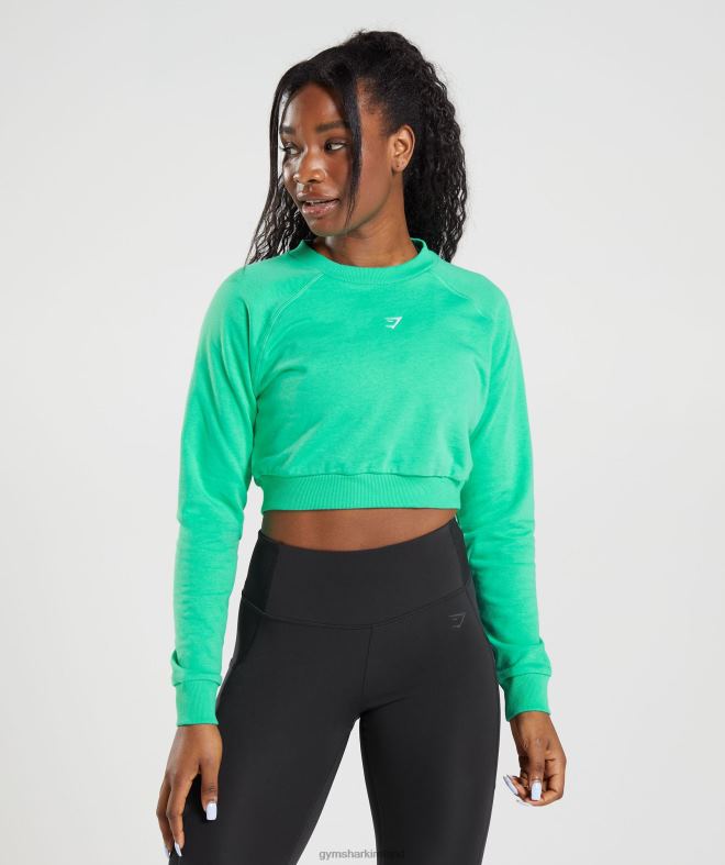 Women Training Cropped Sweater 8004D393 Gymshark Tropic Green