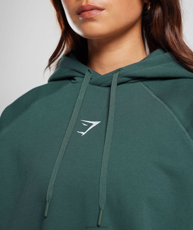 Women Training Oversized Fleece Hoodie 8004D346 Gymshark Fog Green