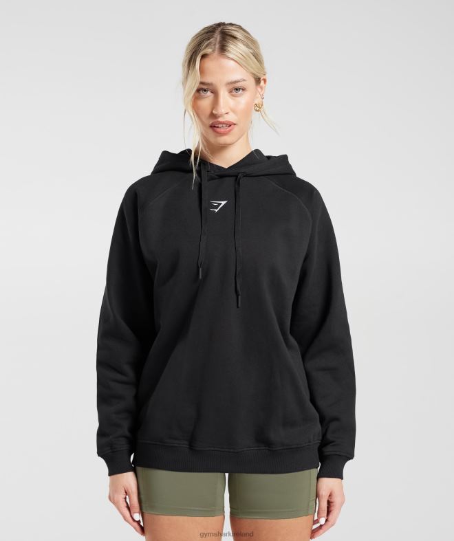 Women Training Oversized Fleece Hoodie 8004D352 Gymshark Black