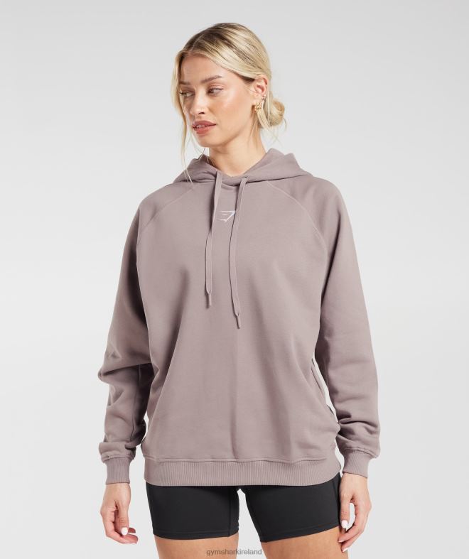 Women Training Oversized Fleece Hoodie 8004D363 Gymshark Washed Mauve