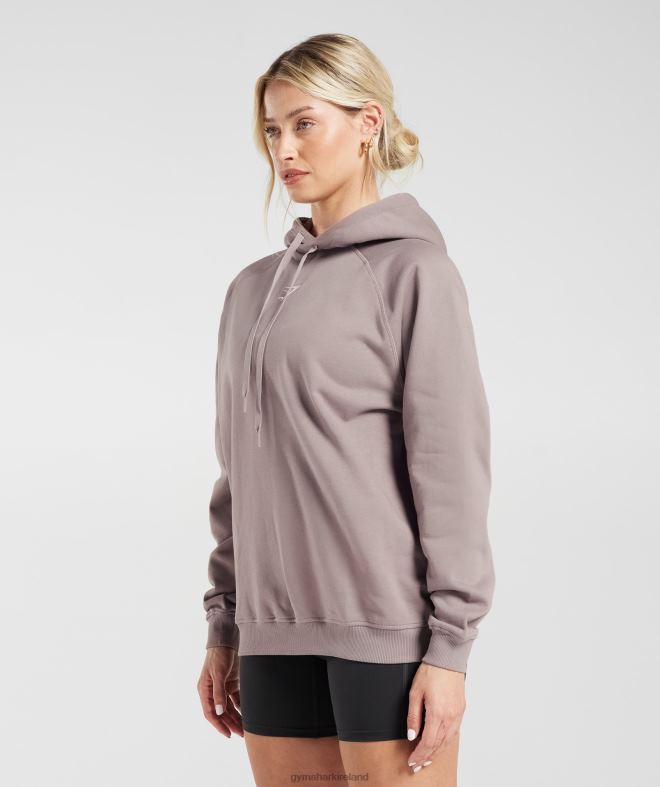 Women Training Oversized Fleece Hoodie 8004D363 Gymshark Washed Mauve