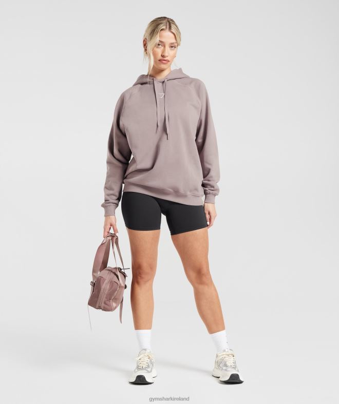 Women Training Oversized Fleece Hoodie 8004D363 Gymshark Washed Mauve