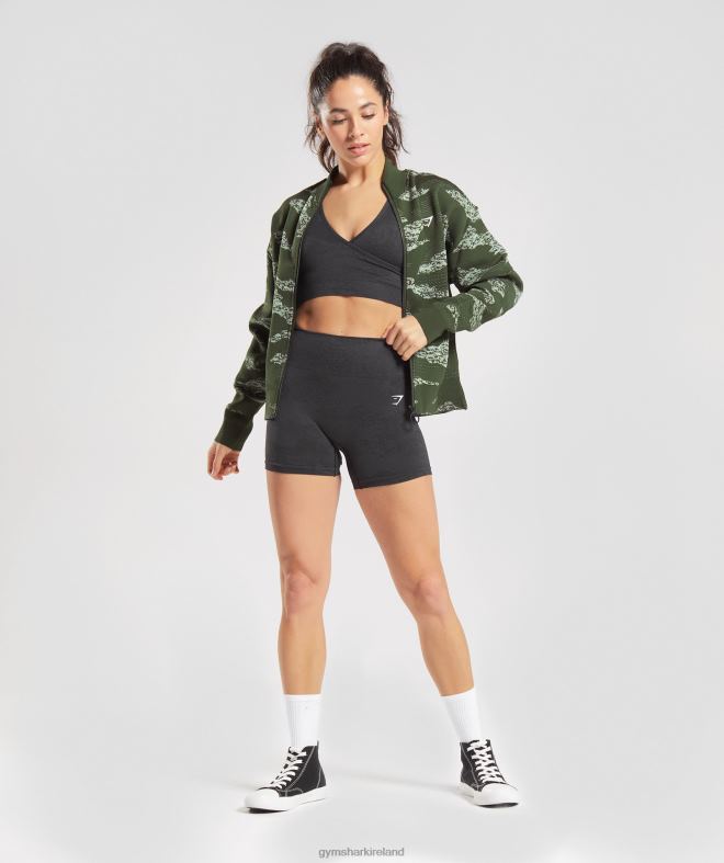 Women Adapt Camo Seamless Track Jacket 8004D371 Gymshark Moss Olive/Aloe Green