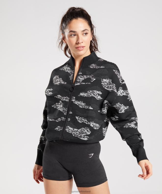 Women Adapt Camo Seamless Track Jacket 8004D383 Gymshark Black/Light Grey
