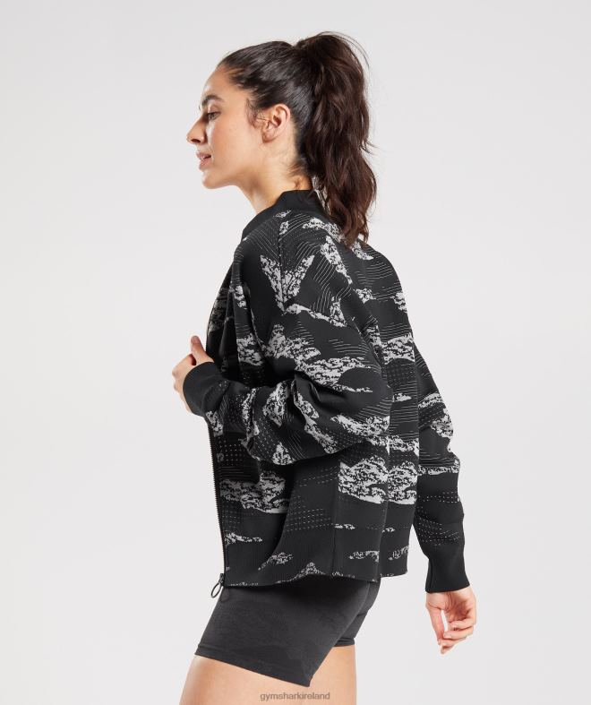 Women Adapt Camo Seamless Track Jacket 8004D383 Gymshark Black/Light Grey