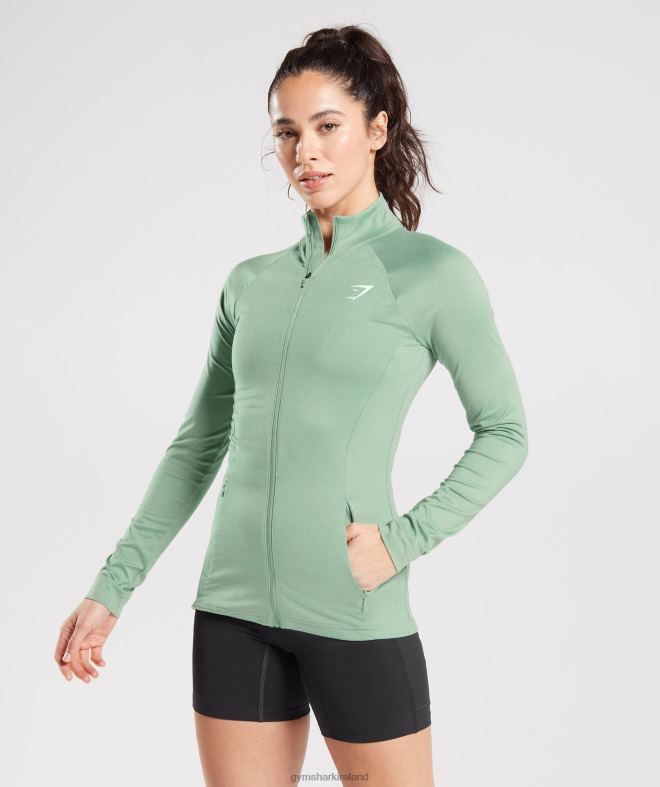 Women Training Zip Up Jacket 8004D344 Gymshark Desert Sage Green