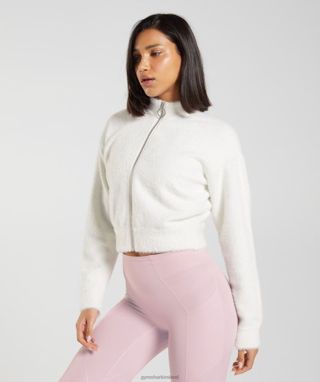 Women Whitney Eyelash Knit Jacket 8004D409 Gymshark Skylight White