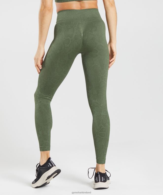 Women Adapt Animal Seamless Leggings 8004D271 Gymshark Willow Green/Core Olive
