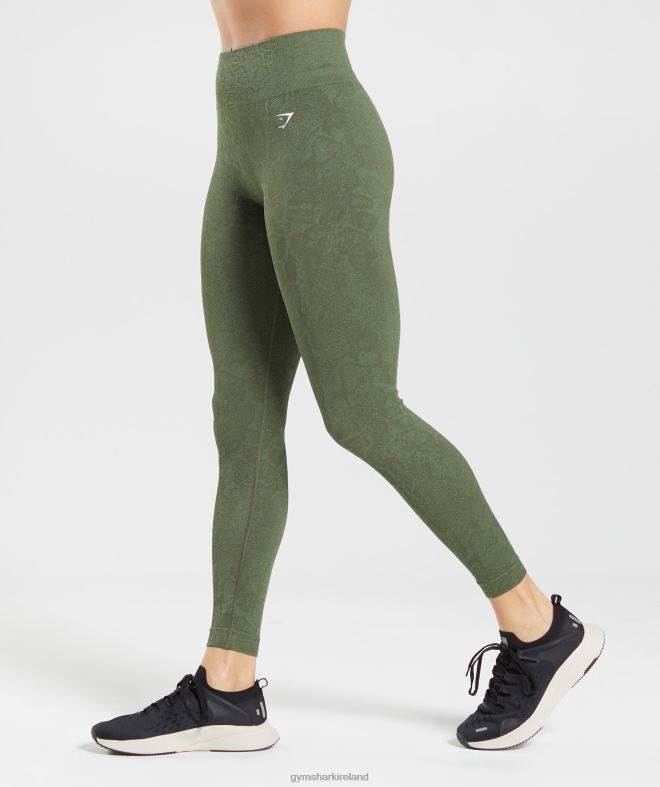 Women Adapt Animal Seamless Leggings 8004D271 Gymshark Willow Green/Core Olive