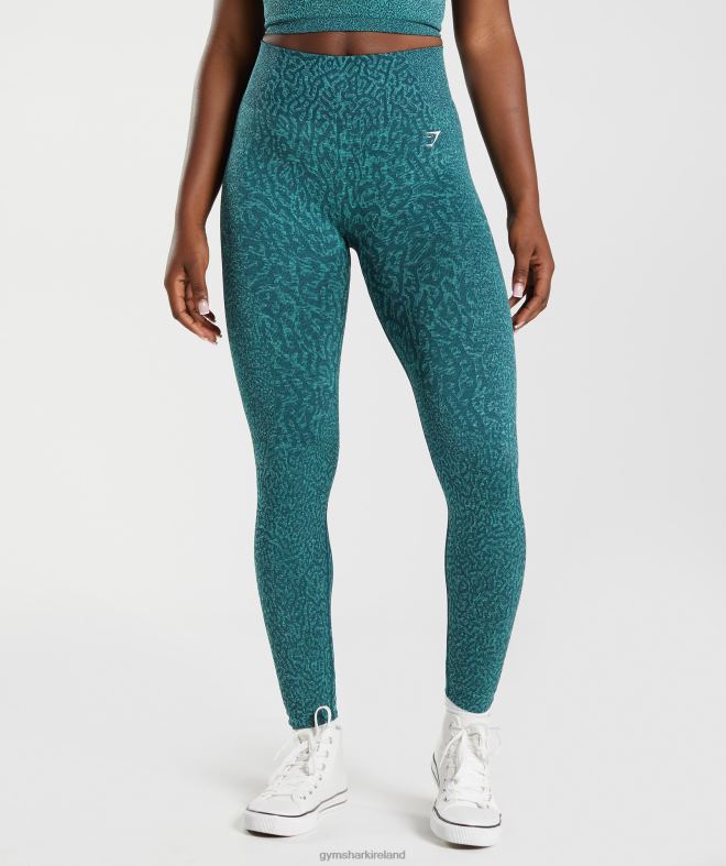 Women Adapt Animal Seamless Leggings 8004D292 Gymshark Reef | Winter Teal