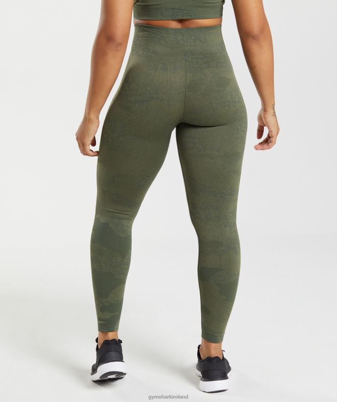 Women Adapt Camo Seamless Leggings 8004D244 Gymshark Moss Olive/Core Olive