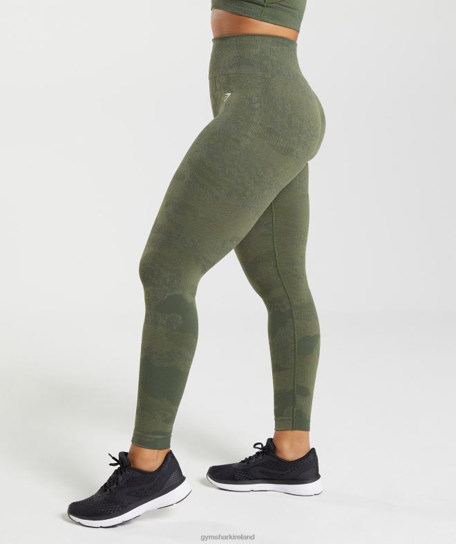 Women Adapt Camo Seamless Leggings 8004D244 Gymshark Moss Olive/Core Olive