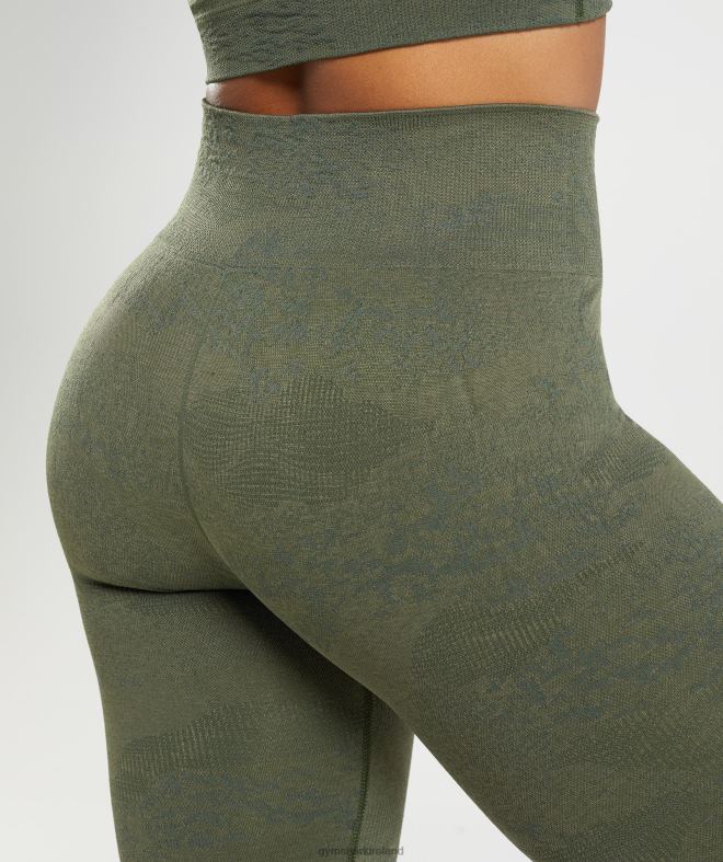 Women Adapt Camo Seamless Leggings 8004D244 Gymshark Moss Olive/Core Olive