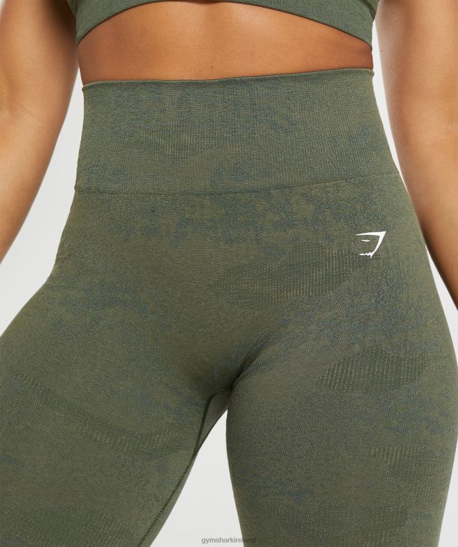 Women Adapt Camo Seamless Leggings 8004D244 Gymshark Moss Olive/Core Olive