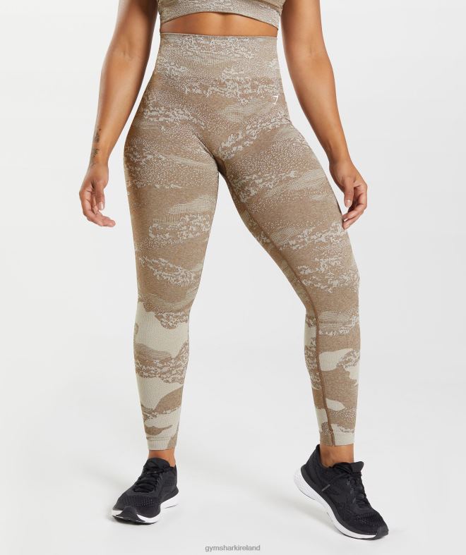 Women Adapt Camo Seamless Leggings 8004D325 Gymshark Pebble Grey/Soul Brown