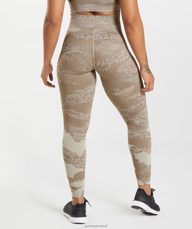 Women Adapt Camo Seamless Leggings 8004D325 Gymshark Pebble Grey/Soul Brown