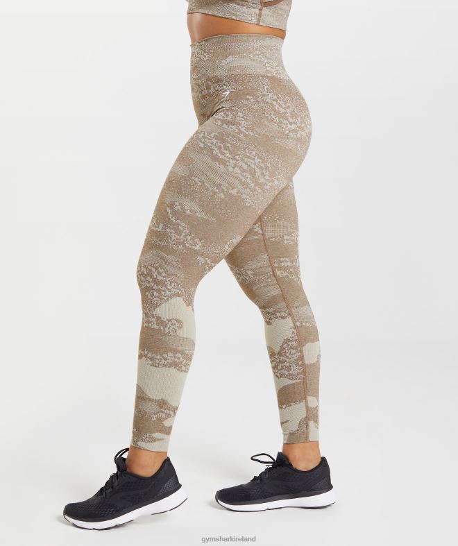 Women Adapt Camo Seamless Leggings 8004D325 Gymshark Pebble Grey/Soul Brown
