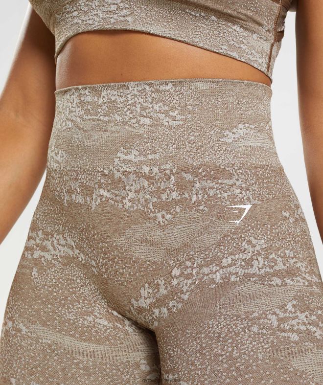 Women Adapt Camo Seamless Leggings 8004D325 Gymshark Pebble Grey/Soul Brown