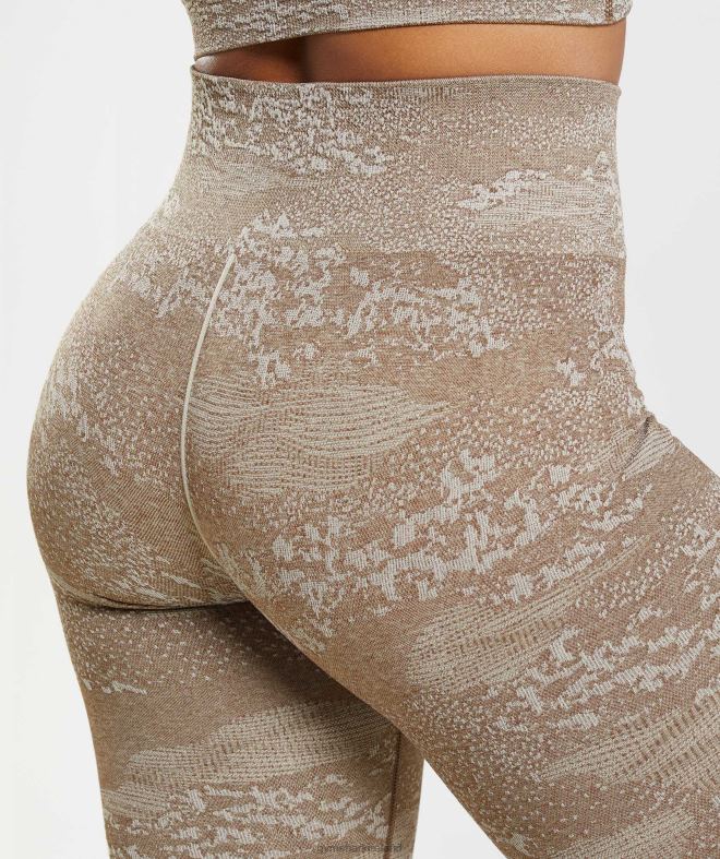 Women Adapt Camo Seamless Leggings 8004D325 Gymshark Pebble Grey/Soul Brown