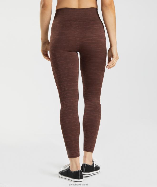 Women Adapt Marl Seamless Leggings 8004D294 Gymshark Archive Brown/Cherry Brown