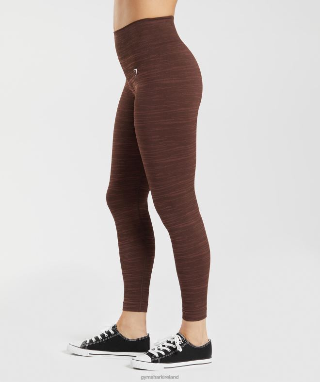 Women Adapt Marl Seamless Leggings 8004D294 Gymshark Archive Brown/Cherry Brown