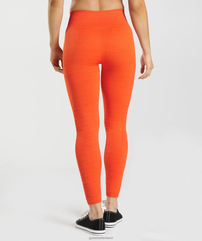 Women Adapt Marl Seamless Leggings 8004D311 Gymshark Pepper Red/Zesty Orange