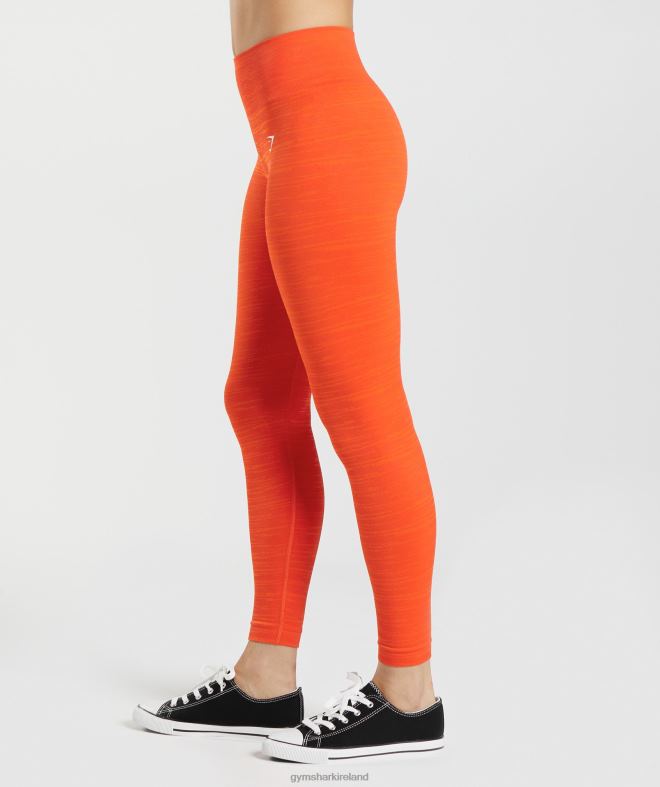 Women Adapt Marl Seamless Leggings 8004D311 Gymshark Pepper Red/Zesty Orange