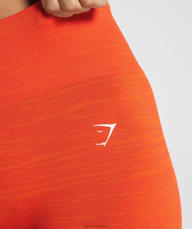 Women Adapt Marl Seamless Leggings 8004D311 Gymshark Pepper Red/Zesty Orange