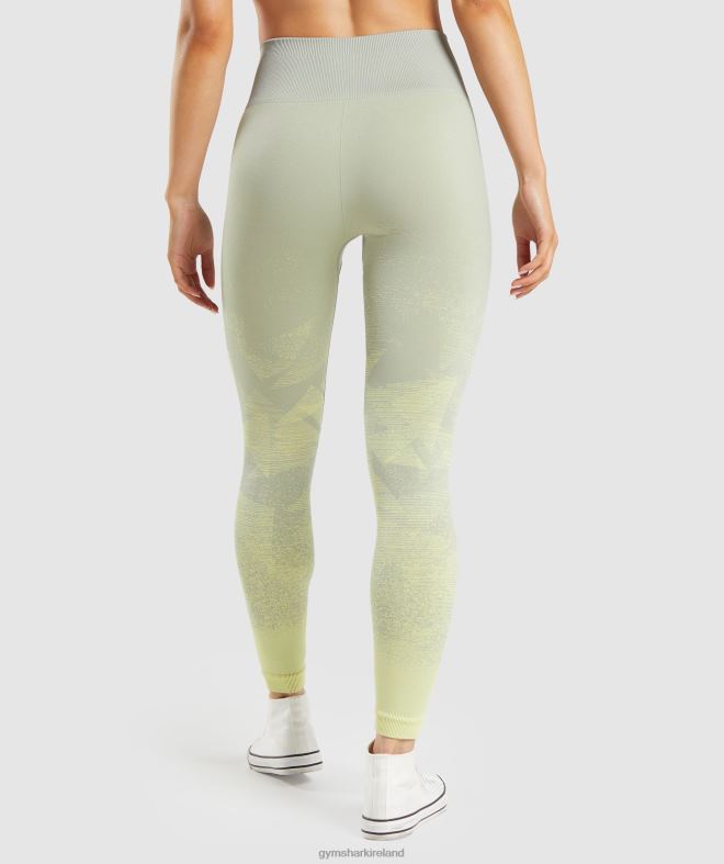 Women Adapt Ombre Seamless Leggings 8004D312 Gymshark Triangle |Taupe Grey Print