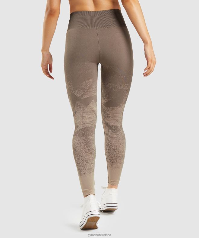Women Adapt Ombre Seamless Leggings 8004D318 Gymshark Triangle |Penny Brown Print