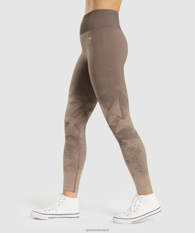 Women Adapt Ombre Seamless Leggings 8004D318 Gymshark Triangle |Penny Brown Print