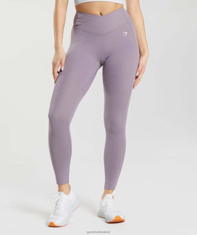 Women Crossover Leggings 8004D273 Gymshark Slate Lavender