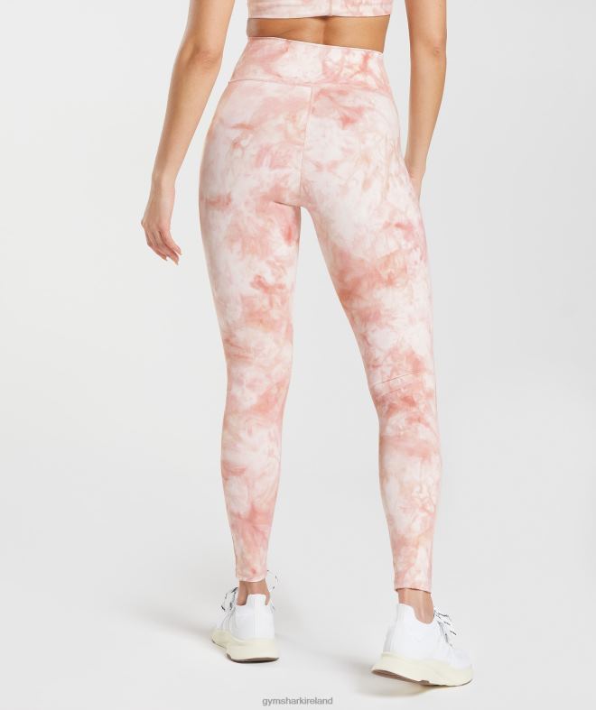 Women Elevate Spray Dye Leggings 8004D266 Gymshark White/Misty Pink/Scandi Pink