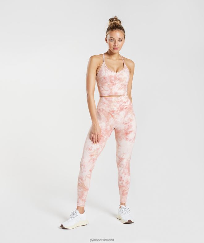 Women Elevate Spray Dye Leggings 8004D266 Gymshark White/Misty Pink/Scandi Pink