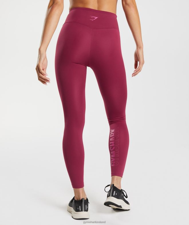 Women Graphics Fraction Leggings 8004D309 Gymshark Currant Pink
