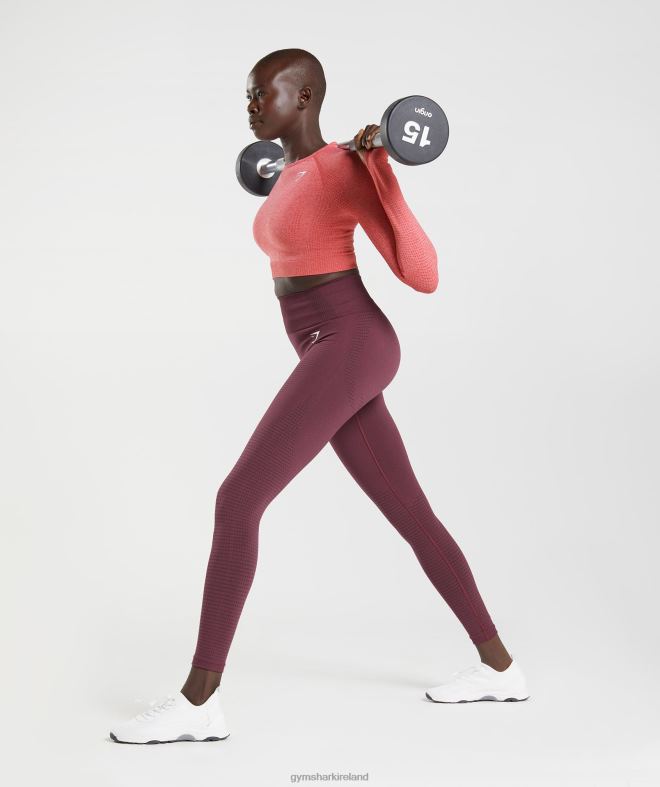 Women Vital Seamless 2.0 Leggings 8004D335 Gymshark Baked Maroon Marl