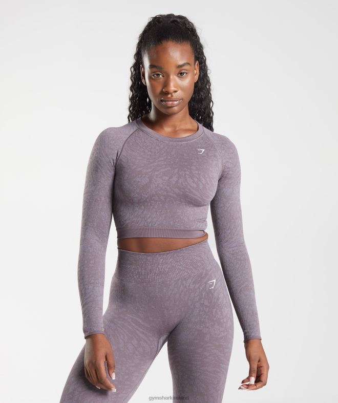 Women Adapt Animal Seamless Lace Up Back Top 8004D453 Gymshark Wild | Musk Lilac