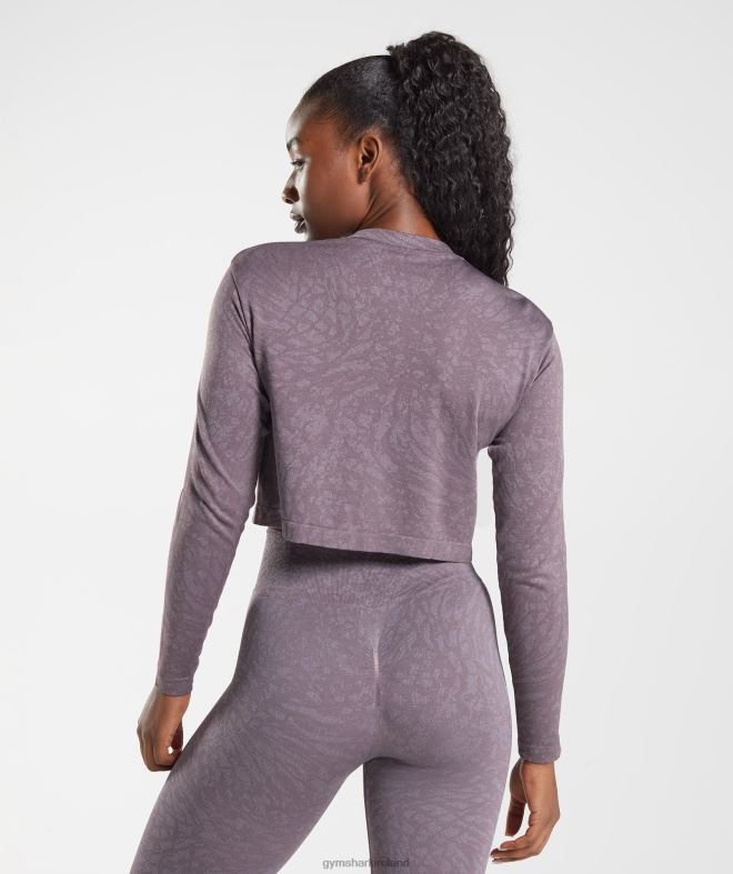Women Adapt Animal Seamless Long Sleeve Top 8004D472 Gymshark Wild | Musk Lilac