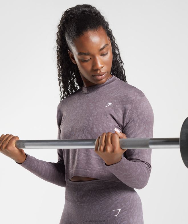 Women Adapt Animal Seamless Long Sleeve Top 8004D472 Gymshark Wild | Musk Lilac