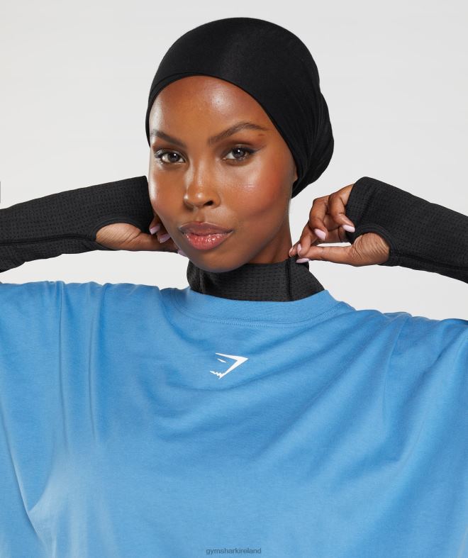 Women Vital Seamless 2.0 High Neck Midi Top 8004D438 Gymshark Black Marl