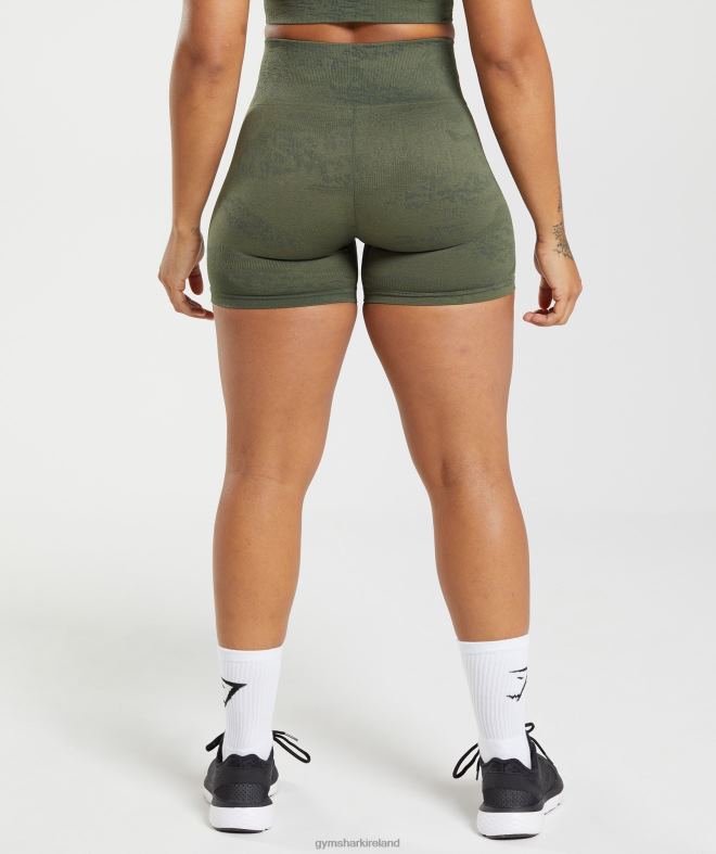 Women Adapt Camo Seamless Shorts 8004D14 Gymshark Moss Olive/Core Olive