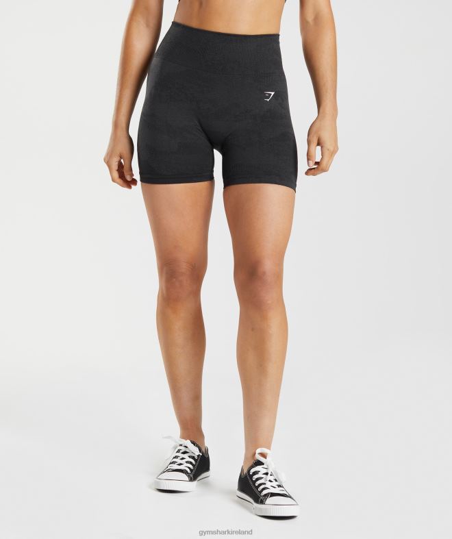 Women Adapt Camo Seamless Shorts 8004D4 Gymshark Lava | Black/Onyx Grey