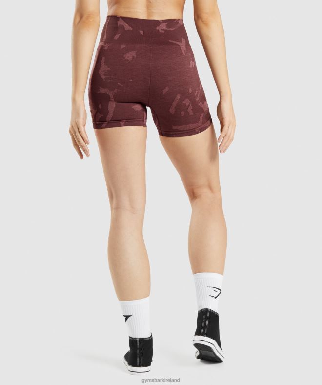 Women Adapt Camo Seamless Shorts 8004D91 Gymshark Savanna | Cherry Brown