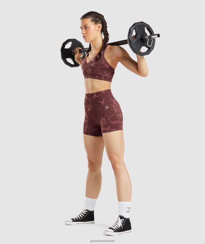 Women Adapt Camo Seamless Shorts 8004D91 Gymshark Savanna | Cherry Brown
