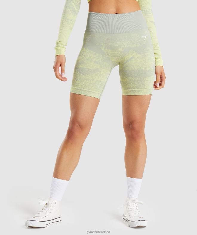 Women Adapt Ombre Seamless Shorts 8004D87 Gymshark Triangle | Taupe Grey Print
