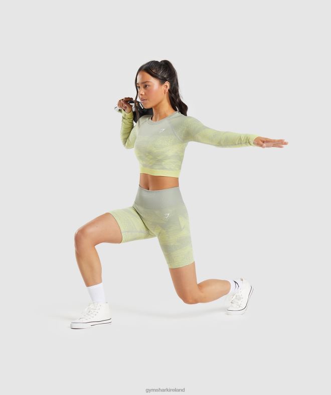 Women Adapt Ombre Seamless Shorts 8004D87 Gymshark Triangle | Taupe Grey Print