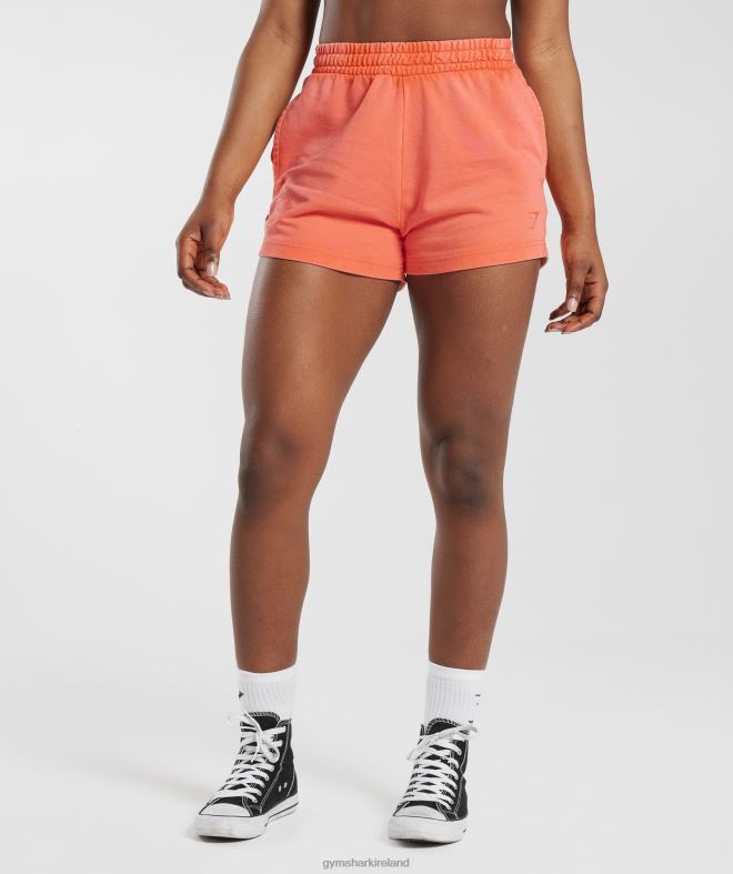 Women Collegiate Sweat Shorts 8004D25 Gymshark Solstice Orange